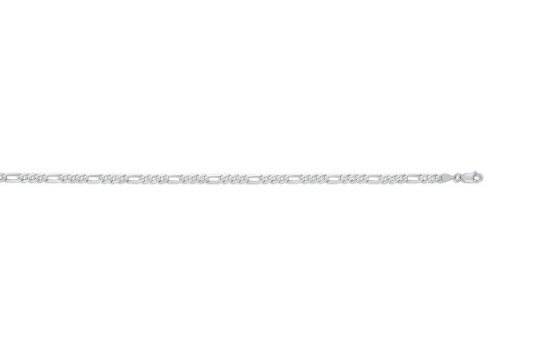 14K White Gold 3.9mm Figaro Link<br />476-100
