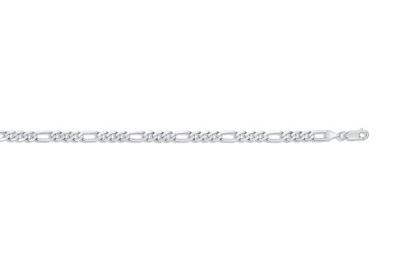 14K White Gold 5.35mm Figaro Link<br />476-150