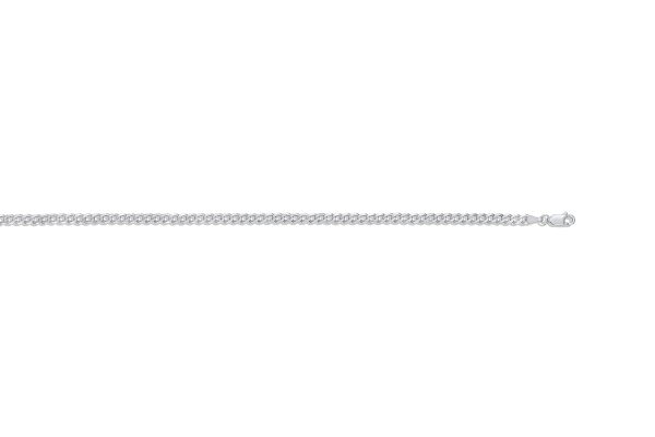 14K White Gold 3.8mm Solid Curb Link<br />484-100