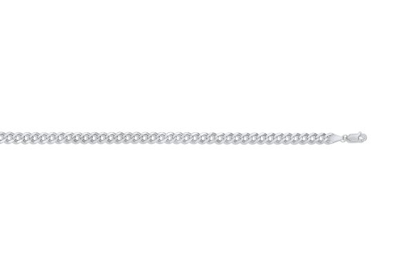 14K White Gold 5.95mm Solid Curb Link<br />484-150