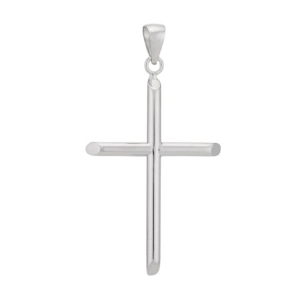 14K White Gold Small Polished Cross<br />772-5015