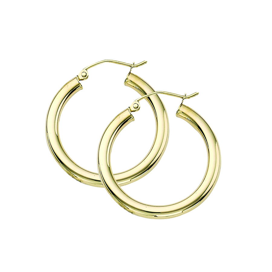 10K Yellow Gold 3X25mm Polished Hoops801-321 – Metal Marketplace ...
