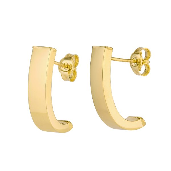 14K Yellow Gold Chunky J-Bar Post EarringsG-5285