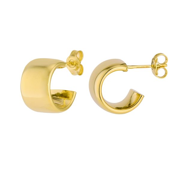 14K Yellow Gold Mini Wedding Band Post Earrings<br />G-5287