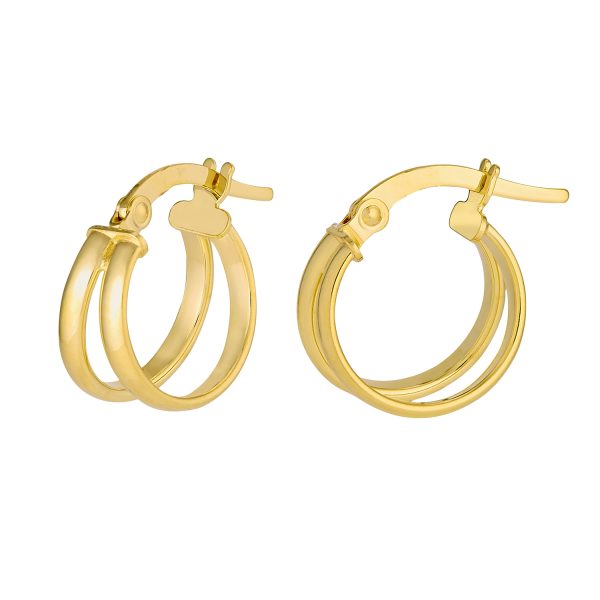 14K Yellow Gold Split Round Polished Hoops<br />G-5288