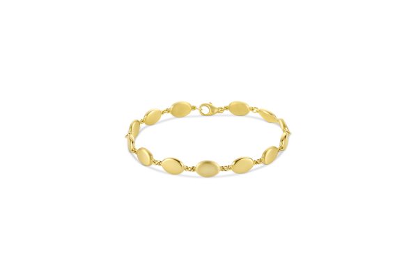 14K Yellow Gold Italian Satin Finish Medallion Bracelet<br />G-5416