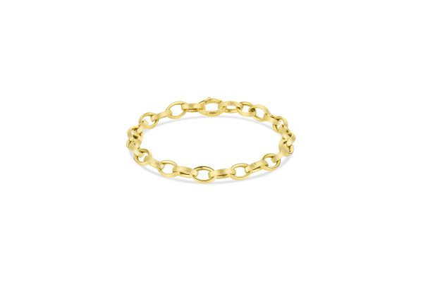 14K Yellow Gold Italian Satin Finish Link Bracelet<br />G-5418
