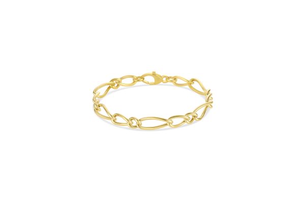 14K Yellow Gold Italian Alternating Twist Link Bracelet<br />G-5419
