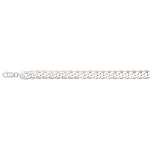 Men's 6.2mm Diamond-Cut Solid Curb Chain Necklace in Sterling Silver - 22